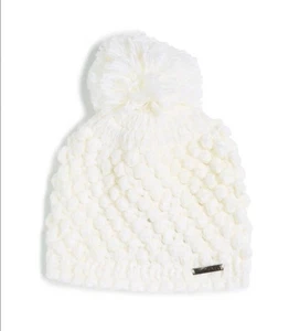 Spyder Helena Beanie Womens White One Size Pom Pom - Picture 1 of 1