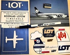 LOT POLISH Airlines Memories Collection Postcard Pen Pin Stickers Fit 8x10 Frame - Picture 1 of 1