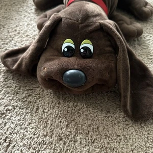 2019 Pound Puppies Dark Brown Red Collar 18” Stuffed Dog Plush Toy Pre-Named - Picture 1 of 3