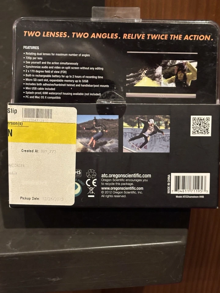Câmera de vídeo de ação Oregon Scientific ATC Chameleon lente dupla - Imagem 1 de 4