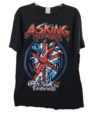 Camiseta Asking Alexandria Negra "Abre Tu Corazón Mente A Un Nuevo Mundo" XL Foto 1 de 4