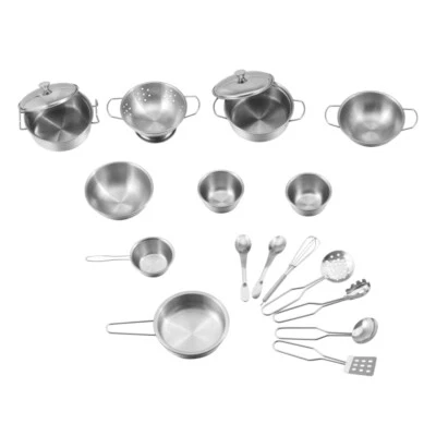 Baby Vivo Geschirr Töpfe Kochset Puppengeschirr Spielzeug Kinderküche Edelstahl - Bild 1 von 4