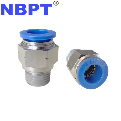 PUSH IN TO CONNECT ONE TOUCH PNEUMATIC FITTING PC 3/8 x1/8 NPT, NBPT  5 PCS - Image 1 of 4