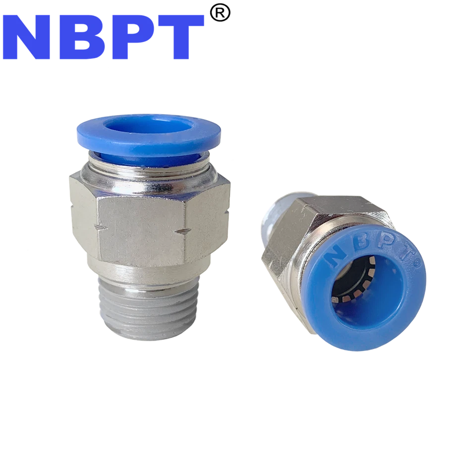 PUSH IN TO CONNECT ONE TOUCH PNEUMATIC FITTING PC 3/8 x1/8 NPT, NBPT  5 PCS - Image 1 of 4