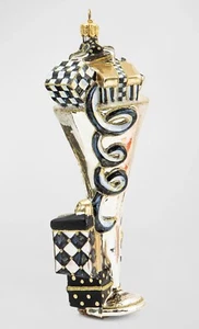 MACKENZIE CHILDS Glam Up Toasting Flute Glass Ornament - Picture 1 of 2
