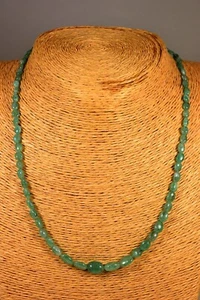 SMARAGD KETTE COLLIER 50,00ct. Classic Schmuck Edelstein Halskette Heilstein NEU - Bild 1 von 3