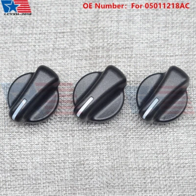3x Perilla de Control Ventilador Calentador Aire Acondicionado Para Jeep Wrangler TJ Dodge Ram Van Aire Acondicionado Foto 1 de 4