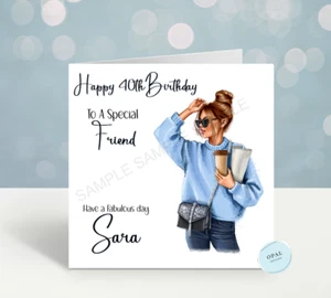 Personalised Birthday Card Female Daughter Niece Granddaughter Friend Wife Mum - Picture 1 of 7