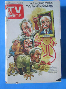 TV GUIDE 1974 April 6-12 Red Foxx Carroll O'Conner Norman Lear Bill Macy ZOOM