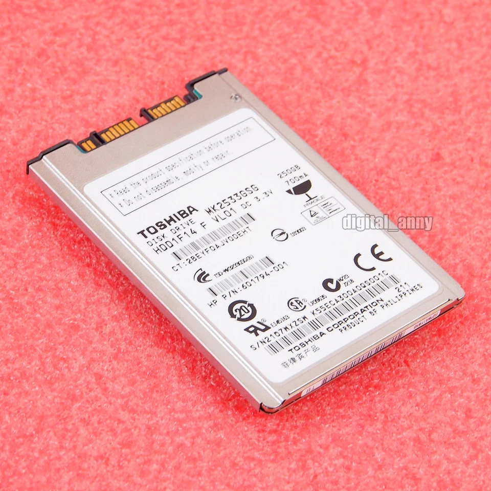 TOSHIBA 250GB MK2533GSG Hard Disk Drive HDD 1.8" 16MB 5400RPM SATA Laptop disk - Image 1 of 1