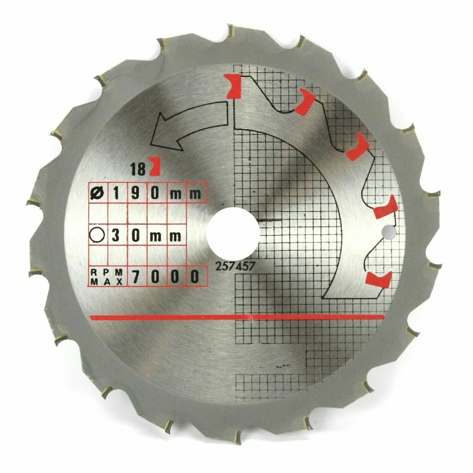 Piranha X15085 190mm x 30mm 18T TCT Dientes Curvos Hoja de Sierra Circular para - Image 1 of 1