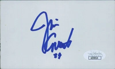 Jim Covert Chicago Bears Signed 3x5 Index Card JSA Authenticated - Image 1 of 2