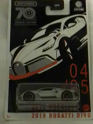 Matchbox 70 años 2018 Bugatti Divo edición especial plateada Foto 1 de 3