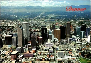 Postal vista aérea del centro de Denver Colorado - Imagen 1 de 2