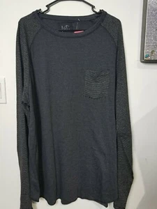 Modern Culture T Shirt Size 3XL NWT 100% Cotton Long Sleeves Gray W/ Stripes - Picture 1 of 5