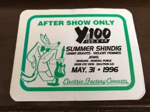 Y100 Summer Shindig-Lenny Kravits/Gemme violente/Gioiello-1996 pass backstage - Foto 1 di 2