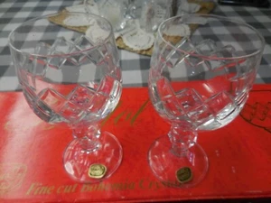 Vidrio de cristal de plomo de corte fino Bristol bohemia Checoslovaquia - Imagen 1 de 6