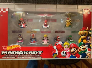 Hot Wheels MARIO KART 8-PACK COLLECTOR SET Diecast Bowser Yoshi Luigi + More NEW - Picture 1 of 2