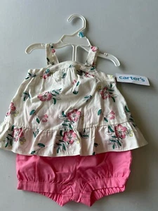 Carters Baby Mädchen 2-teiliges kurzes Baumwolloutfit Größe 6 M NEU - Bild 1 von 4