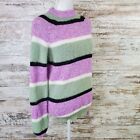 Veda UO Womens Purple Sage Size Small Stripe Mockneck Knit Sweater