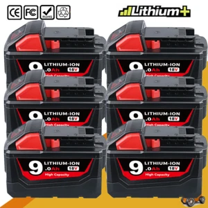 1/6Pack For Milwaukee for M18 Lithium 9.0Ah Extended Capacity Battery 48-11-1860 - Picture 1 of 24