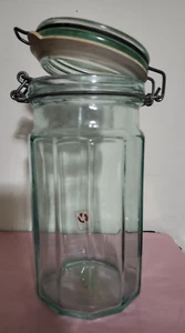 Vetreria Etrusca  Hermetic Spaghetti Glass Jar Made in Italy Latching Lid 48 ou - Picture 1 of 8