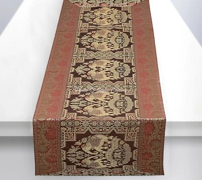 Table Runner Art Decor Brocade Brocade Party Wedding Table Cover Indian Tapestry - Image 1 of 4