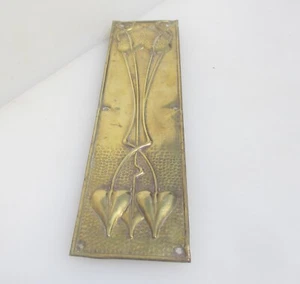 Victorian Brass Finger Plate Push Door Handle Antique Old Art Nouveau - £21each - Picture 1 of 24