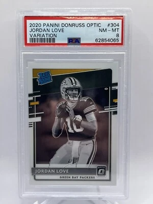 2020 Panini Optic Jordan Love Rated Rookie Negative Image Variation PSA 8 RC 304 - Image 1 of 2