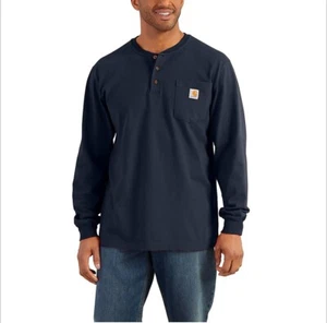 Carhartt Mens Relaxed Fit Heavyweight Long Sleeve Henley Pocket Thermal Shirt L - Picture 1 of 5