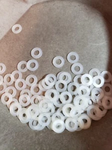 YOUR CHOICE  # 1/4  .500 OD X  .257 ID .032 THK  WHITE NYLON FLAT WASHER - Picture 1 of 1