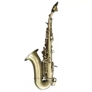 Eastern music Mkvi style antique curved soprano saxophone with engraving - Picture 1 of 2