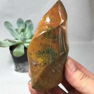 Natural Ocean Jasper torch Hand carve polish Crystal free standing 291g g6628 - Picture 1 of 11