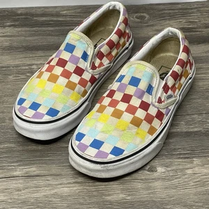 Vans Classic Slip-On Multicolor Checkerboard Canvas Shoes Women’s 6 / Men’s 4.5 - Picture 1 of 6