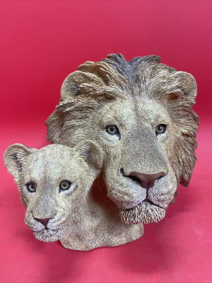 Busto Cabeza de León Estatua Grande Rey de la Selva Escultura Decoración del Hogar 2001 L.S. Foto 1 de 4