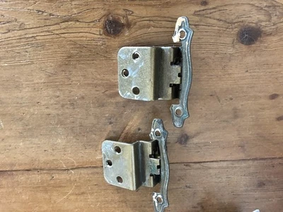 LOT of 32 Vintage Reclaimed Used Cabinet Offset Hinges  All Salvaged with screws - Image 1 of 2