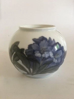 Royal Copenhagen Vase No 845/42B with Blue Rhododendron Motif - Image 1 of 4