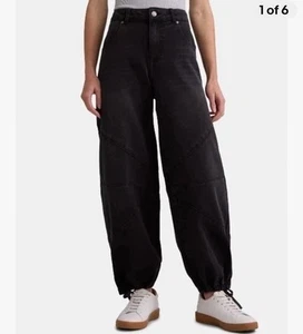 Neue Madden NYC Damen Barrel Leg Mid Rise schwarze Jeans, Größe 6 - Bild 1 von 9