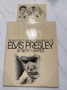 Newly Discovered Drawings Elvis Presley By Betty Harper Book Signed + Postcard - Picture 1 of 12