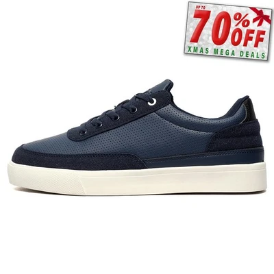 Loyalty and Faith Farhan Mens Casual Retro Fashion Designer Trainers Navy - Image 1 of 4
