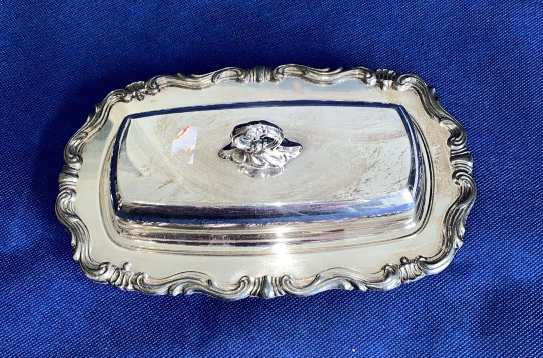 FB Rogers Silver Coin Antique US Silver-Plated Butter Dishes for