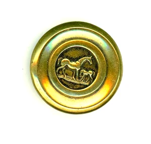 Medium metal picture button of horse and it's colt. - Picture 1 of 2