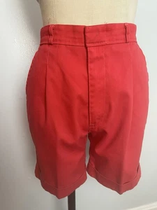 Vintage 1980s 80s Red High Waisted Shorts Small Medium 28 Inch Waist - Bild 1 von 6