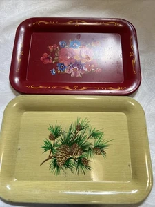 De Colección Bandejas de Lata Pequeñas Mini Florales Y Conos de Pino Decorativos Para Servir LEER - Imagen 1 de 15