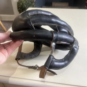 Vintage Kucharik Black Leather Bicycle Bike Cycling Helmet  - Picture 1 of 4