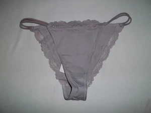 Shein lace trim hi-leg cut cheeky dual string bikini panties XS S M purple nwt - Picture 1 of 4