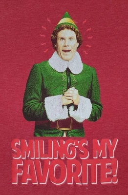 CAMISETA ELF Película Sonriendo Mi Favorita Navidad Will Farrel Ripple Junction LG Foto 1 de 4