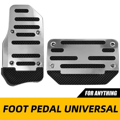 2 Piezas Universal Plateado Antideslizante Automático Freno de Gas Pedal Pastilla Cubierta Coche Automático Foto 1 de 4