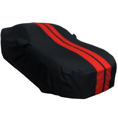 Ford Mustang Car Cover Indoor/Outdoor Ultraguard Plus - Black w/ Red Stripes - Image 1 of 4
