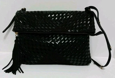 Bolso de Mano Steven Steve Madden Tejido Gamuza Plegable Negro Bandolera Convertible Foto 1 de 4